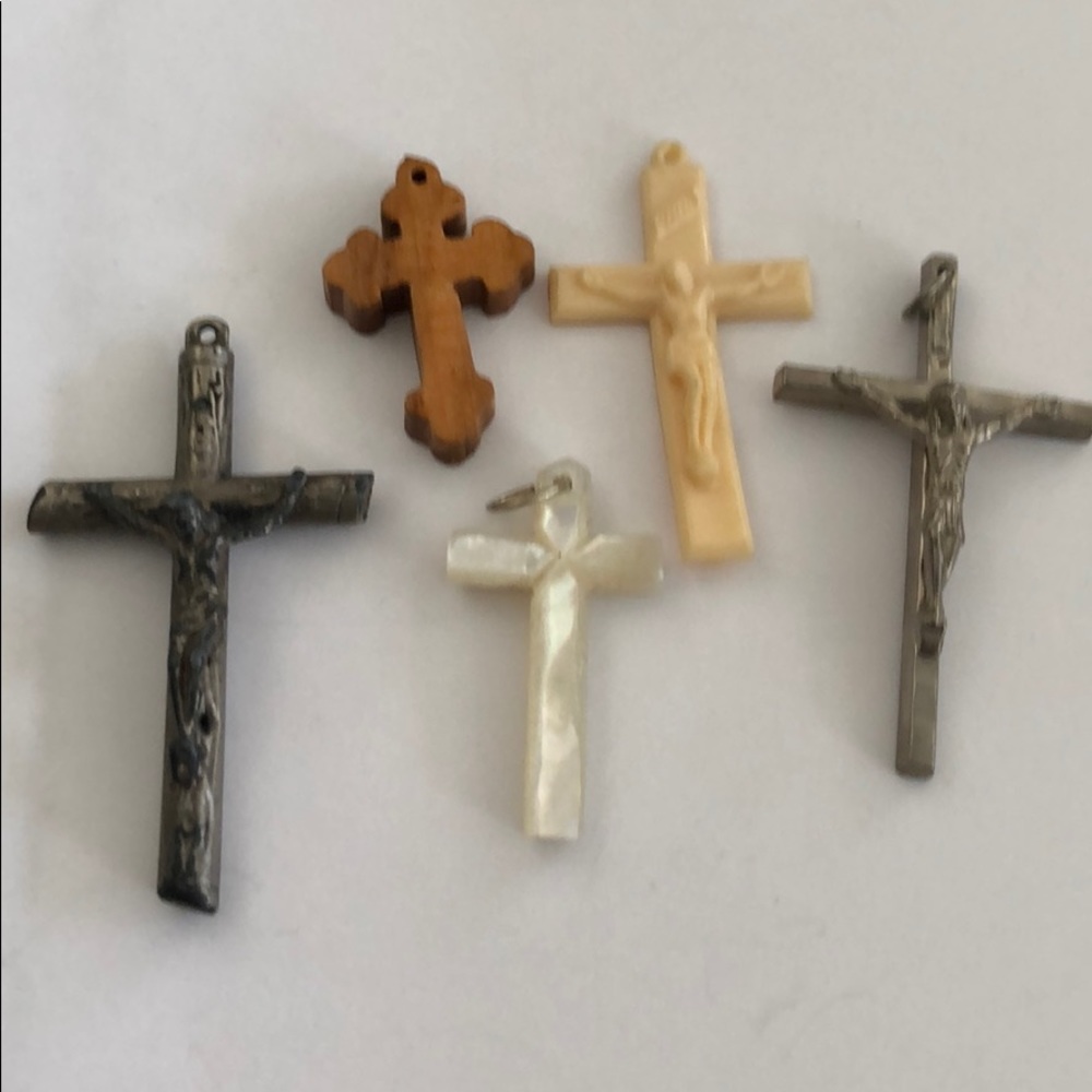 Old Cross Pendant Collection Five Cross Lot MOP - Picture 8 of 8